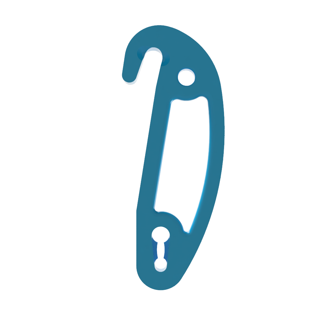 Cull Works blue injection molded crab pot door hook